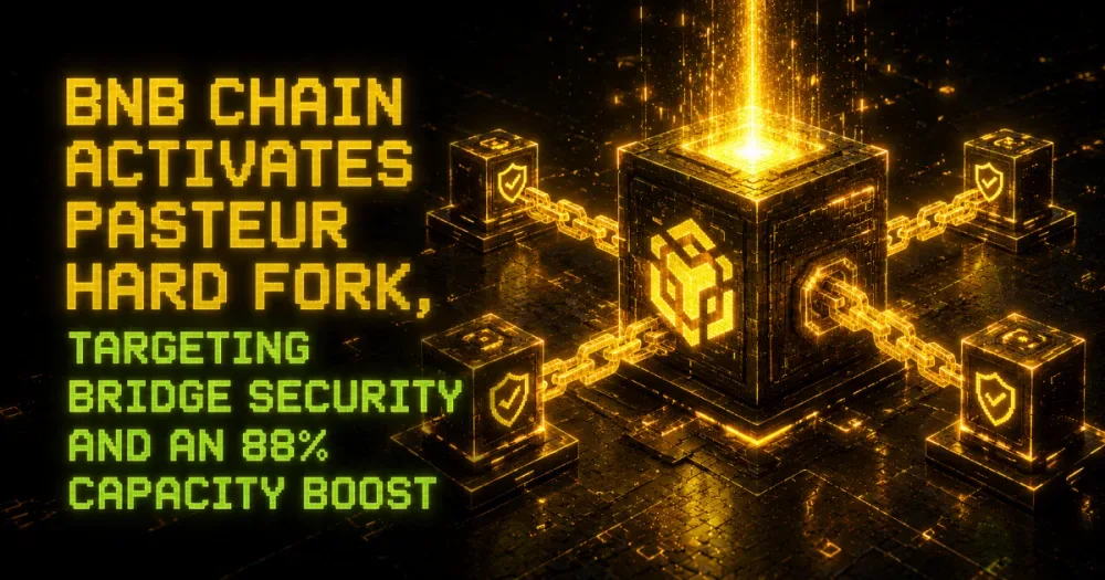 BNB Chain Activates Pasteur Hard Fork, Targeting Bridge Security and an 88% Capacity Boost