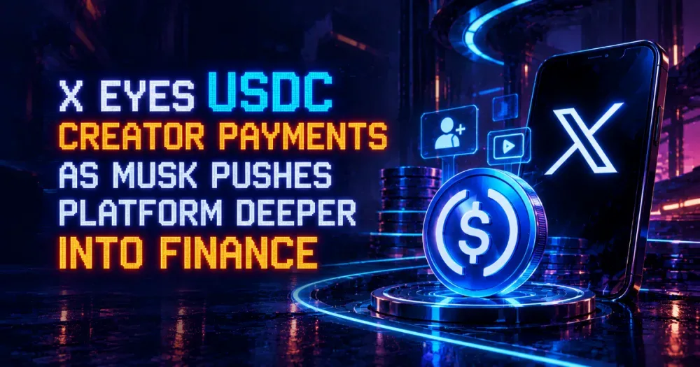 X Eyes USDC Creator Payments as Musk Pushes Platform Deeper Into Finance